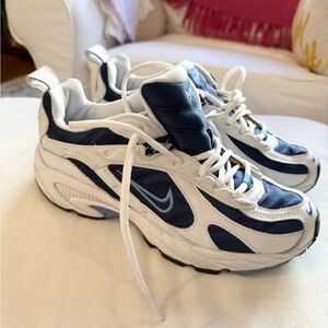 Women's: Nike Navy and White Athletic Shoes